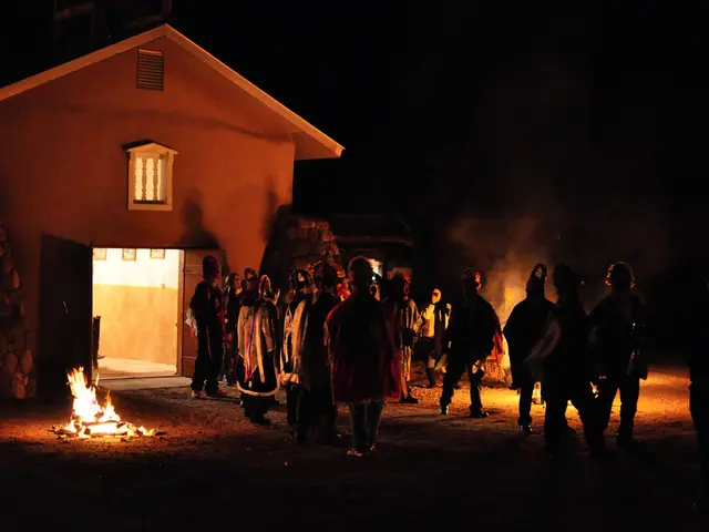 Drone observing a fireplace burn