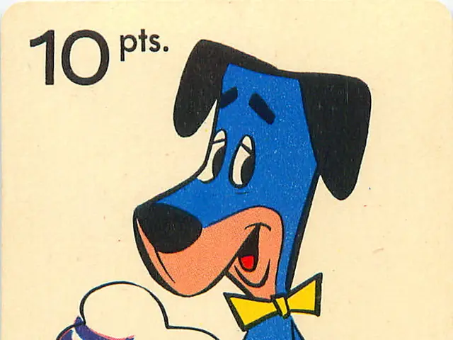 In the image there is an anime image of a blue dog, it seems to be an art.