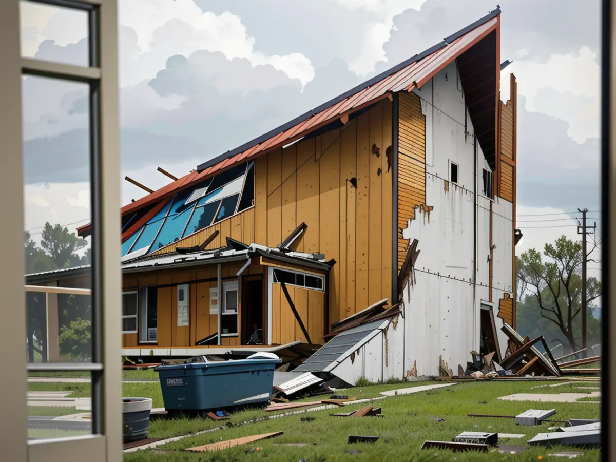 Hurricane Milton strikes Port St Lucie, Florida on October 10, 2024, leaving Lakewood Park Church in ruins after a destructive tornado. [Image credit: Saul Martinez/Getty Images]